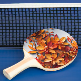 Den orange blomsterformsmönsterdesignen pingisracket