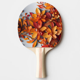 Den orange blomsterformsmönsterdesignen pingisracket