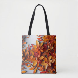 Den orange blomsterformsmönsterdesignen tygkasse