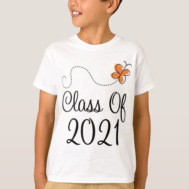 Den orange fjärilen klassificerar av 2021 t-shirt (Framsida)