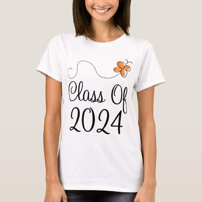 Den orange fjärilen klassificerar av 2024 tee (Framsida)