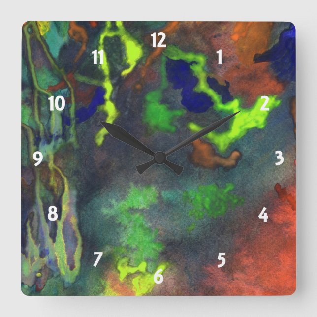 Den orange fusionanpassningsbar tar tid på fyrkantig klocka (Framsida)