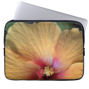 Den orange hibiskusen rufsar laptop sleeve