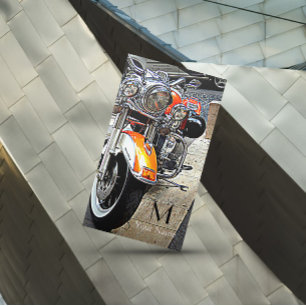 Den orange motorcykeln visitkort