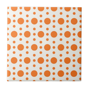 Den orange polkaen pricker Retro design Kakelplatta
