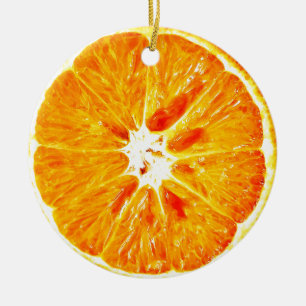 Den orange skivan Dble-sid prydnaden Julgransprydnad Keramik