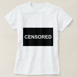 Den ord censurerade svart bakgrunden för vitbrev tee