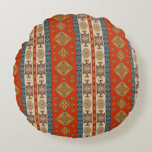 Den orientaliska turkiska Mönster-rundan Pillow Rund Kudde (Framsidan)