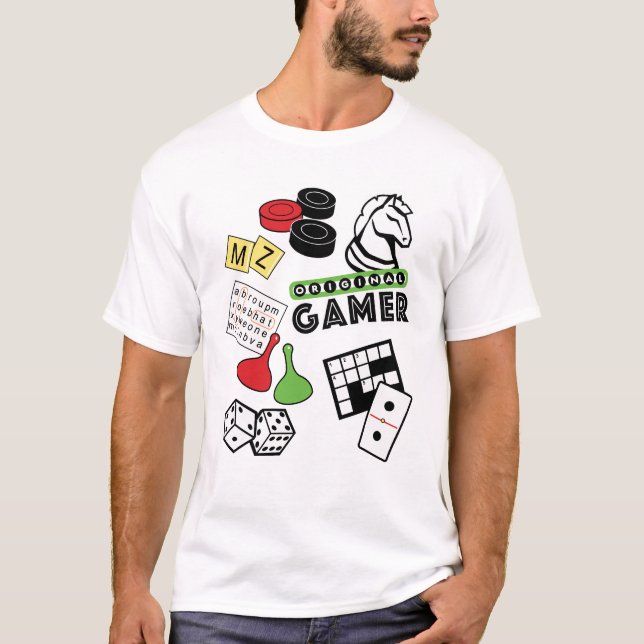 Den original- gameren - förbrylla & stiga ombord t shirt (Framsida)