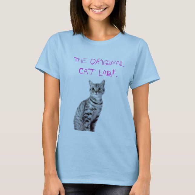 Den original- kattlady.en t-shirt (Framsida)