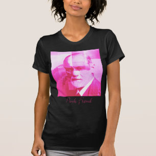 Den original- rosa Freud_Black T-tröja Tee Shirt