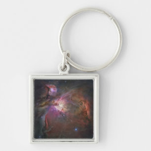 Den Orion nebulaen 2 Fyrkantig Silverfärgad Nyckelring