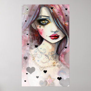 Den oroade Gothic Fantasy Art Poster