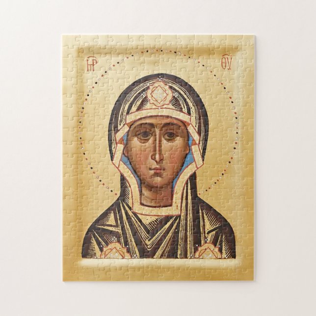 Den ortodoxa ikonen Theotokos (Virgin Mary) Pussel (Vertikal)