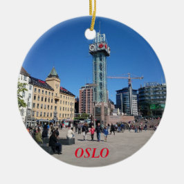 Den Oslo norgepanoramat cirklar prydnaden Julgransprydnad Keramik