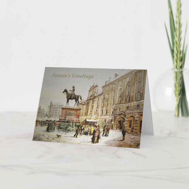 Den österrikiska julen marknadsför helgkort (Framsida)