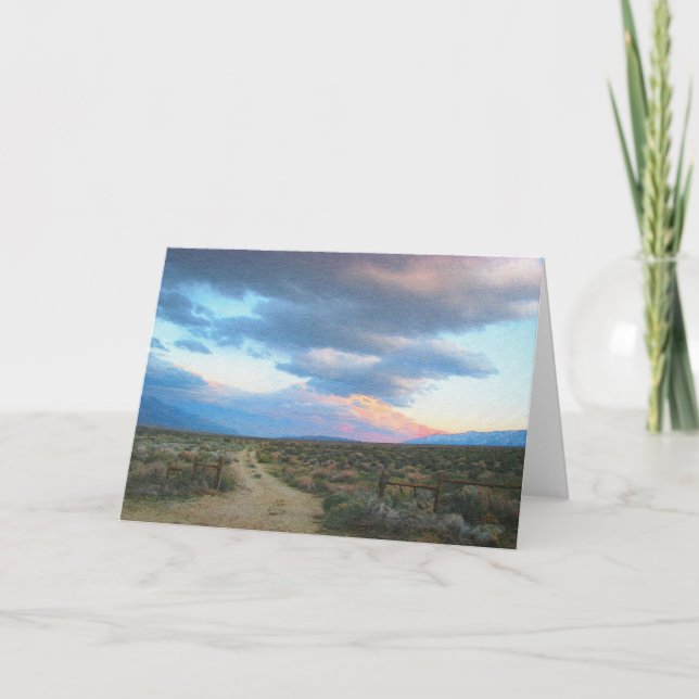 Den östliga Sierran landskap - Owens dal Helgkort (Framsida)