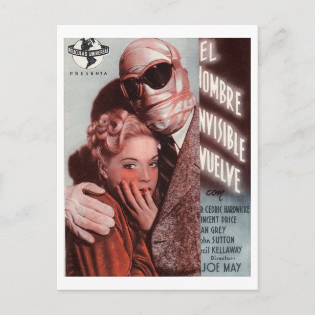 Den osynliga människan återvänder, Film Movie 1940 Vykort (Framsida)
