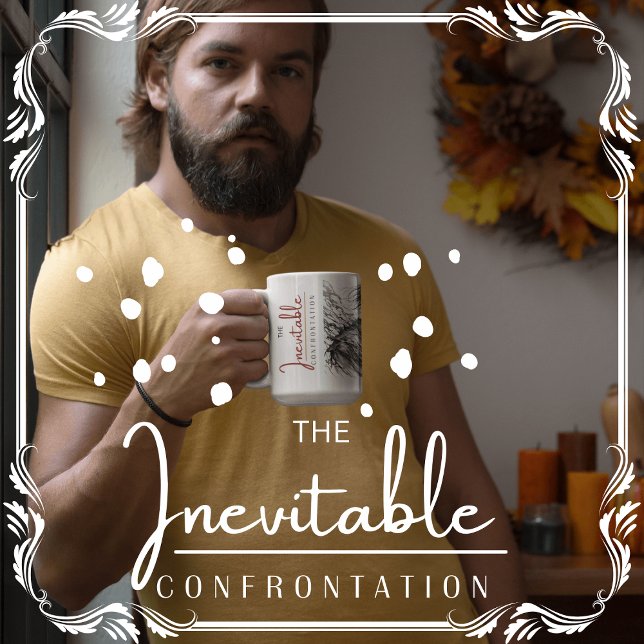 Den oundvikliga konfrontationen kaffemugg (The Inevitable Confrontation cover from The Beekeeper Store)