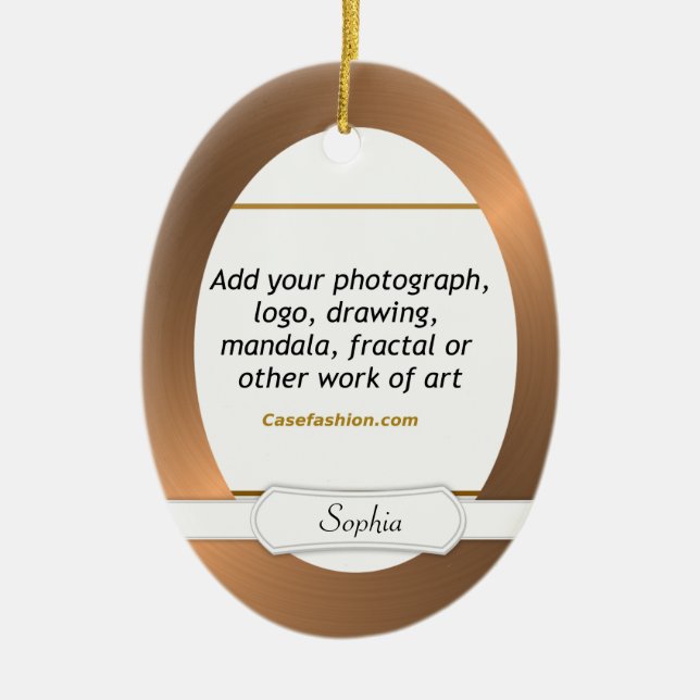 Den ovala keramiska prydnaden förkopprar gränsen julgransprydnad keramik (Framsidan)