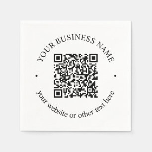 Den överförda QR-koden plus redigerbar cirkulär te Pappersservett