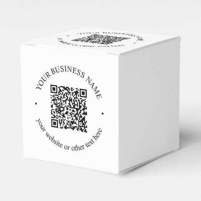 Den överförda QR-koden plus redigerbar cirkulär te Presentaskar (Framsidan Sidan)