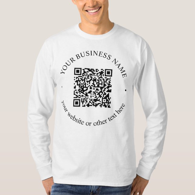 Den överförda QR-koden plus redigerbar cirkulär te T Shirt (Framsida)