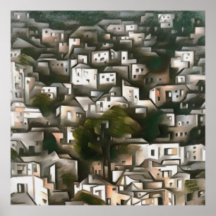 Den övergivna byn Kayakoy Fethiye Ligcape Art Poster