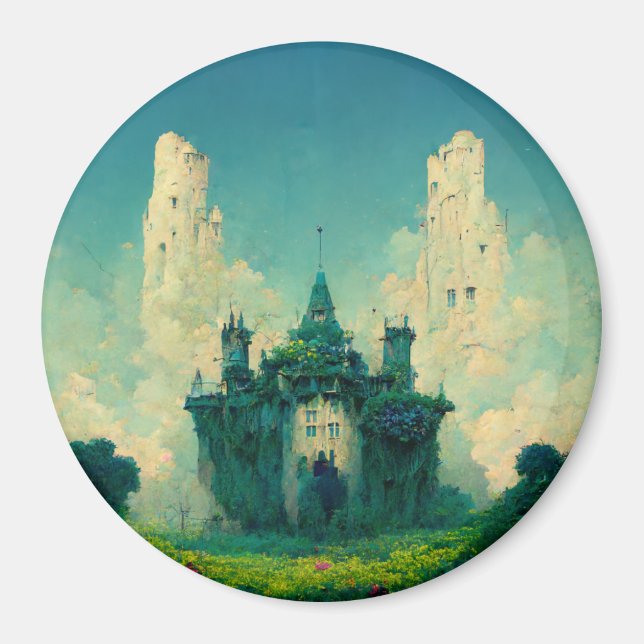Den övergivna Chateau Fantasy Sci-Fi Magnet (Framsidan)