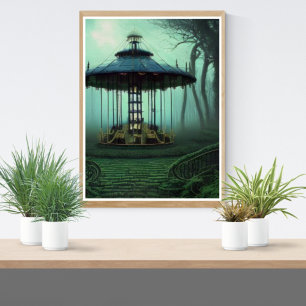 Den övergivna karousel Digital Art Poster
