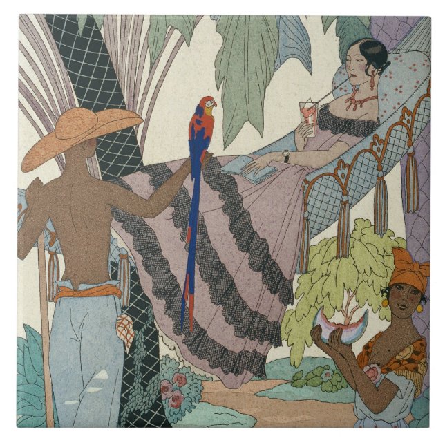 Den overksamma skönheten (pochoirtrycket) kakelplatta (Framsidan)