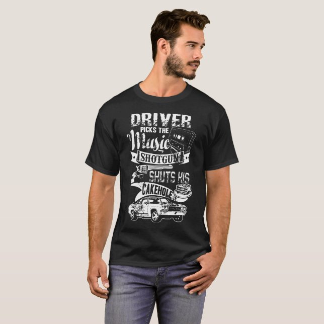 Den övernaturliga chauffören väljer musikpistolen t shirt (Hel framsida)