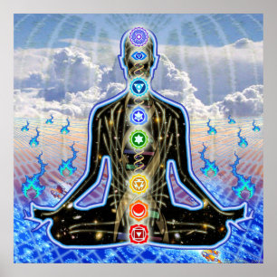Den Padma himmelfractalen flammar Poster