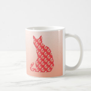 Den Paisley katten - skuggar av korallorangen Kaffemugg