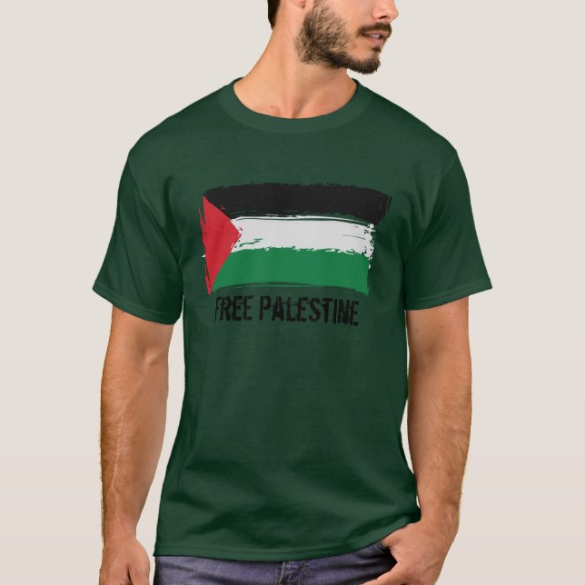 Den Palestina flagga borstar konst - fria Tröja (Framsida)