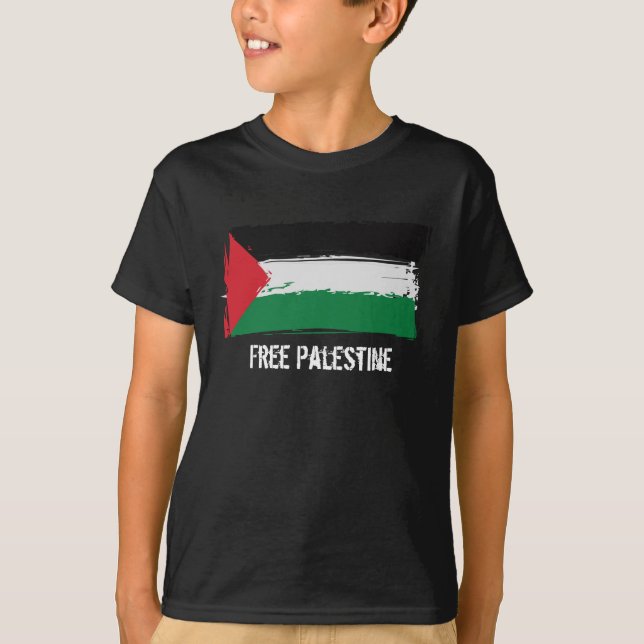 Den Palestina flagga borstar konst - fria Tröja (Framsida)