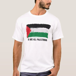 Den Palestina flagga borstar konst - vi är all T Shirt