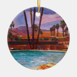 Den Palm Spring bassängen Julgransprydnad Keramik