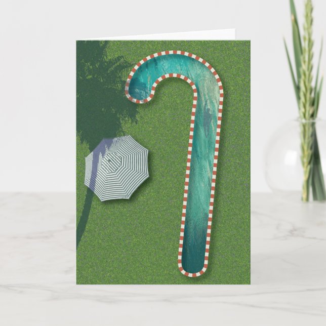 Den Palm Spring julgodisen kan svepa bassängen Helgkort (Framsida)