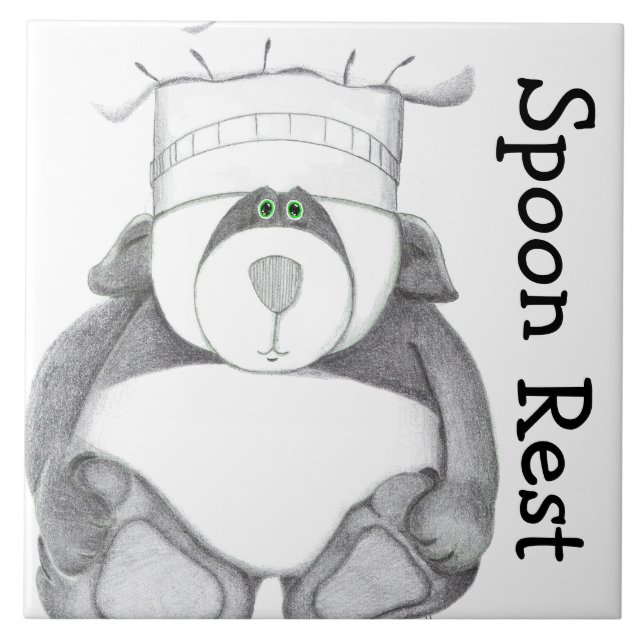 Den PandabjörnTrivet skeden vilar Kakelplatta (Framsidan)