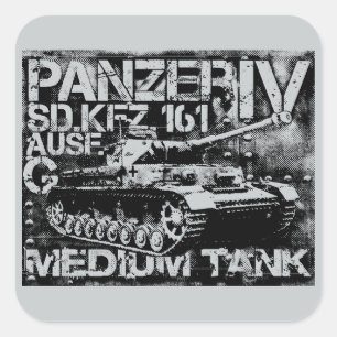 Den Panzer droppen kvadrerar klistermärkear Fyrkantigt Klistermärke