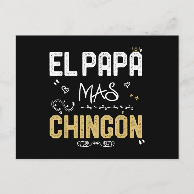 Den Papa Mas Chingon Spanska Pappa Cool Mexican Vykort (Framsida)