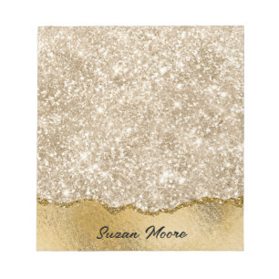 Den Pappra Personligen guld Glitter har förstört F Anteckningsblock