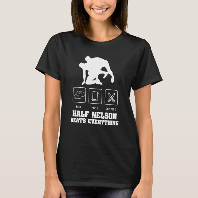 Den Pappra saxen i brottlaren Sten slår allt T Shirt (Framsida)