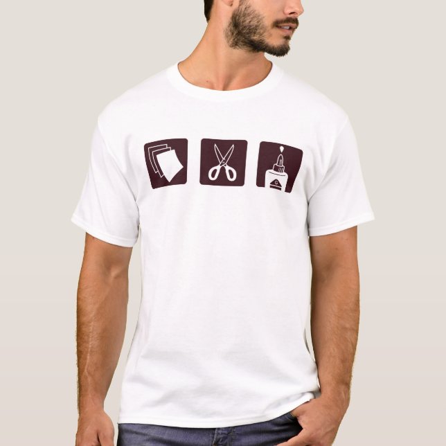 Den pappra saxen limmar t shirt (Framsida)