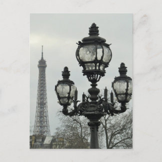 Den Paris lampan postar och den Eiffel tornplatsen Vykort
