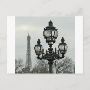 Den Paris lampan postar och den Eiffel tornplatsen Vykort