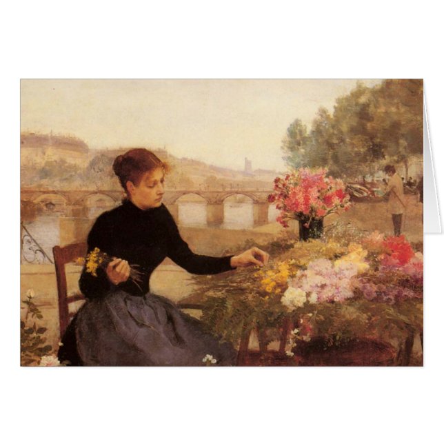 Den Parisian blomman marknadsför Hälsningskort (Framsidan Horizontal)