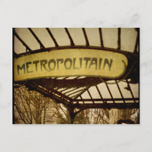 Den Parisian metroen hänrycker Vykort