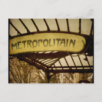 Den Parisian metroen hänrycker Vykort